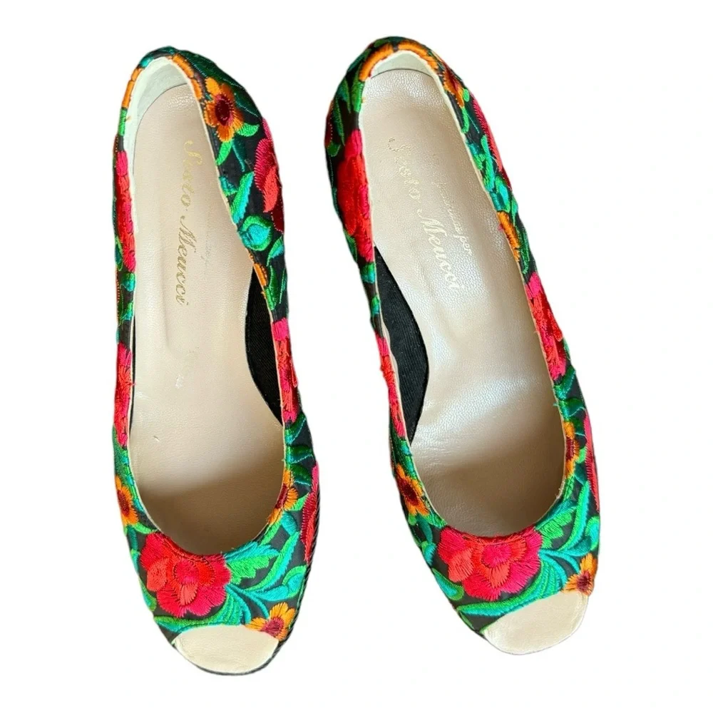 Sesto Meucci|Bali Takumi Floral Peep-Toe Wedge Espadrille Sandal.